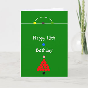 Snooker Design Personalised 18th Birthday Card
