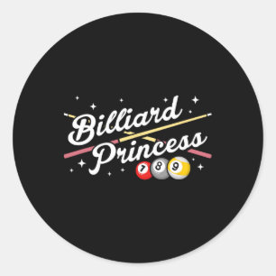 Snooker Game Billiard Princess Pool Players Billia Classic Round Sticker
