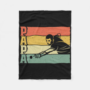 Snooker Game Papa Pool Players Dad Vintage Billiar Fleece Blanket