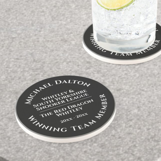 Snooker League Trophy Sandstone Coaster (Creator Uploaded)