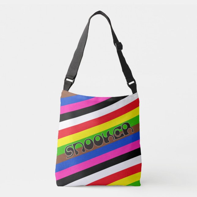 SNOOKER modern font & coloured stripes + your idea Crossbody Bag (Front)