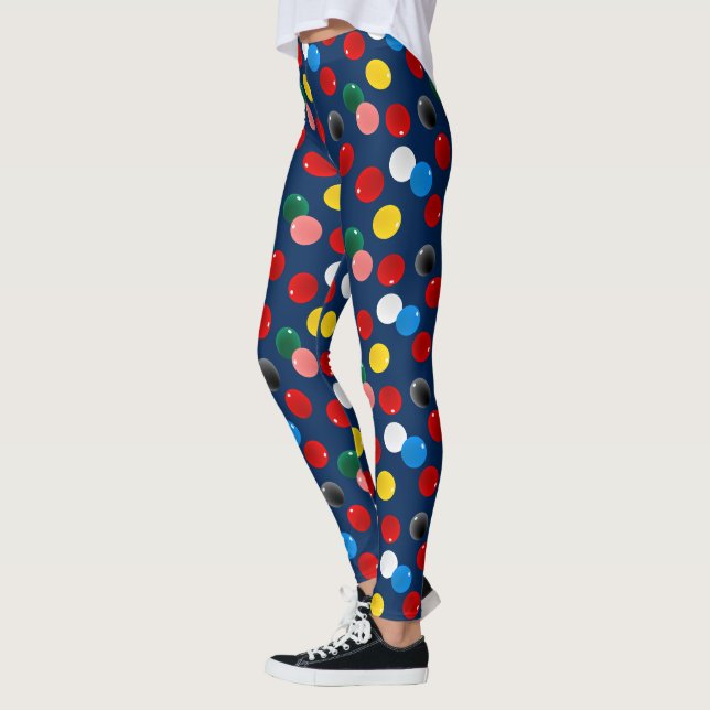 Snooker Player Colourful Billiards Leggings (Left)