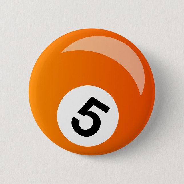 snooker pool ball 6 cm round badge (Front)