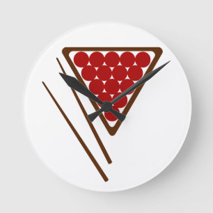 Snooker Rack and Snooker Cues Round Clock