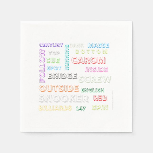 Snooker themed napkins  (Front)