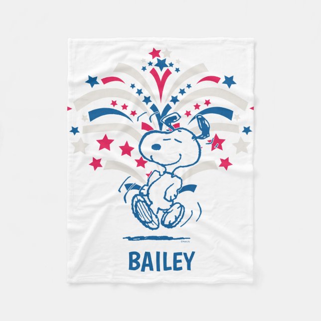 Snoopy 4th of July Dance Fleece Blanket (Front)
