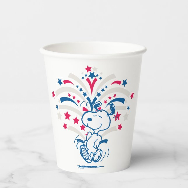 Snoopy 4th of July Dance Paper Cups (Front)