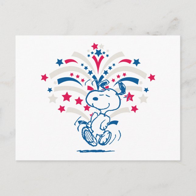 Snoopy 4th of July Dance Postcard (Front)