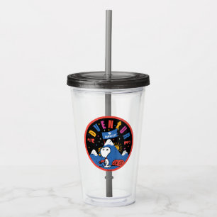 Snoopy Adventure Awaits Graduation Mountain Design Acrylic Tumbler