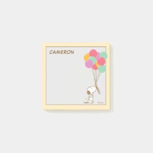 Snoopy and Balloons   Add Your Name Post-it Notes
