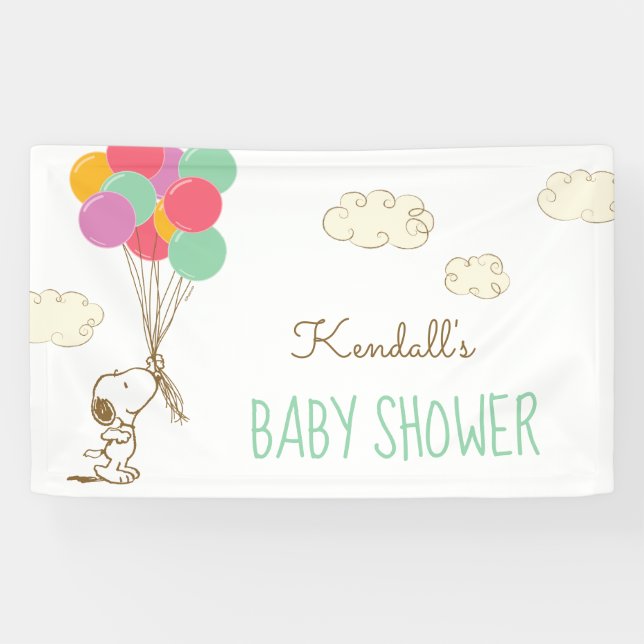 Snoopy and Balloons Baby Shower Banner (Horizontal)