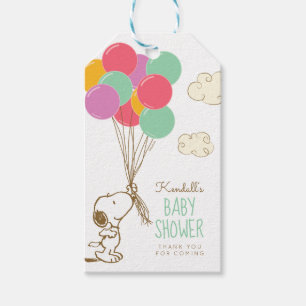 Snoopy and Balloons Baby Shower Gift Tags