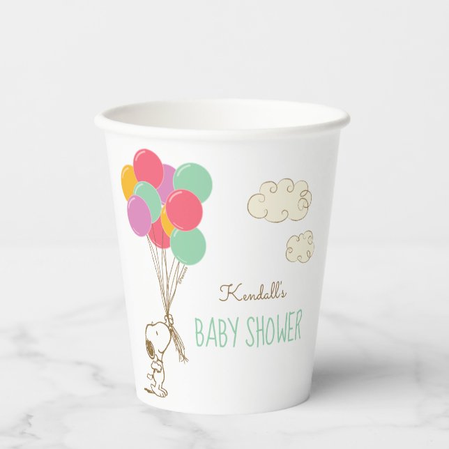 Snoopy and Balloons Baby Shower Paper Cups (Front)