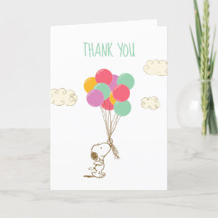 Snoopy and Balloons Baby Shower Thank You Card
