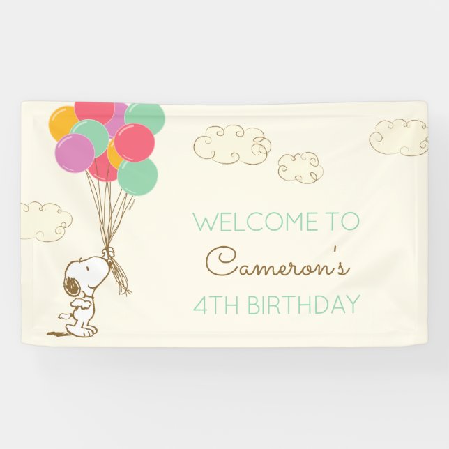 Snoopy and Balloons Birthday Banner (Horizontal)