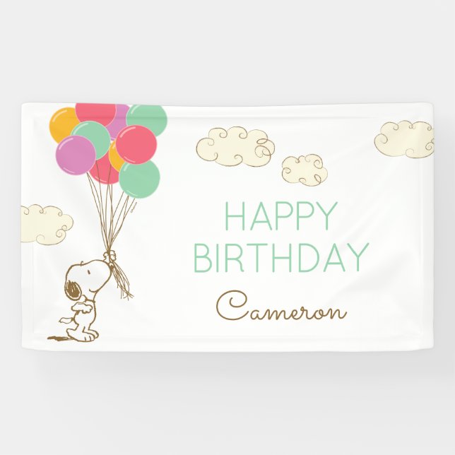 Snoopy and Balloons Birthday Banner (Horizontal)