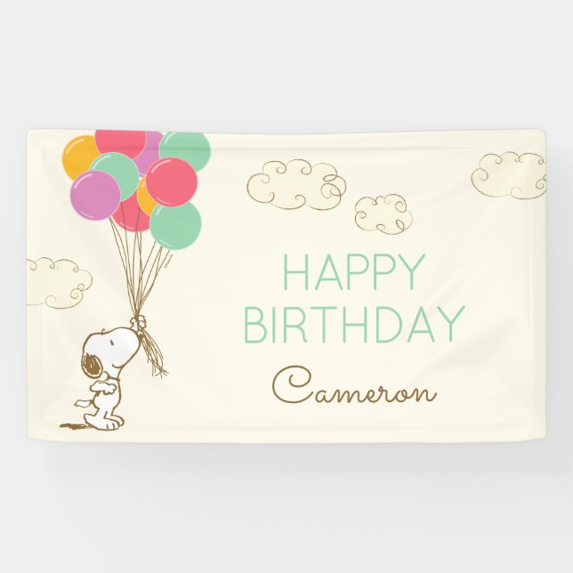 Snoopy and Balloons Birthday Banner (Horizontal)