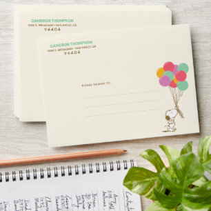 Snoopy and Balloons Birthday Envelope