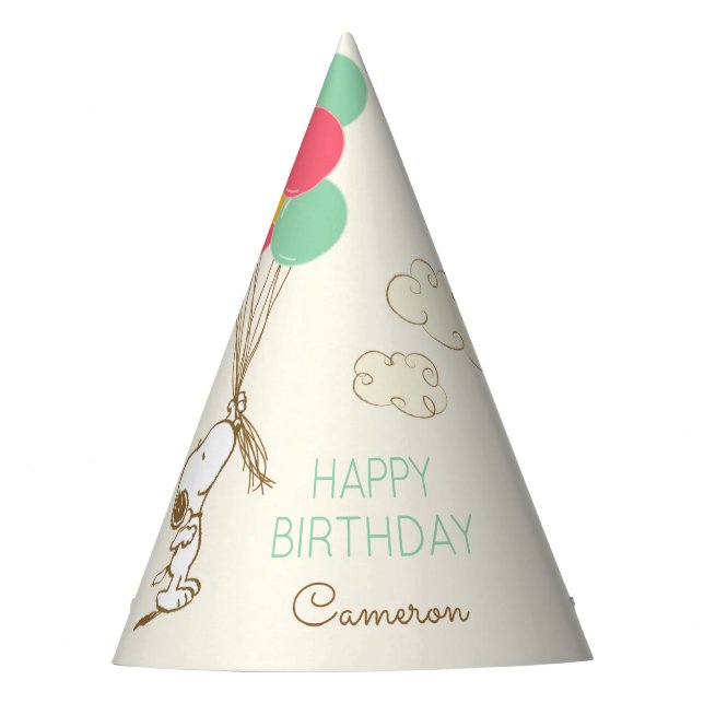 Snoopy and Balloons Birthday Party Hat (Front)