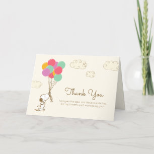 Snoopy and Balloons Birthday Thank You Card