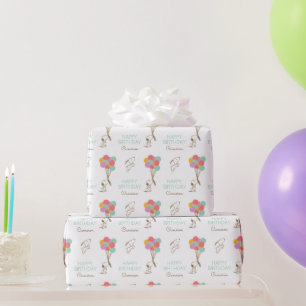Snoopy and Balloons Birthday Wrapping Paper