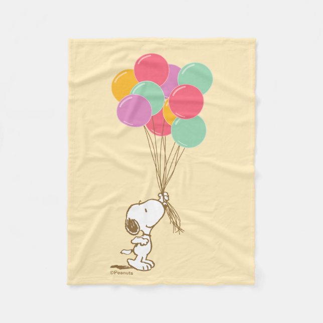 Snoopy and Balloons  Fleece Blanket (Front)