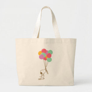 Snoopy and Balloons Large Tote Bag