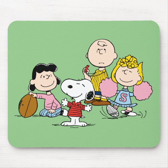 Snoopy and the Gang Play Football Mouse Pad (Front)