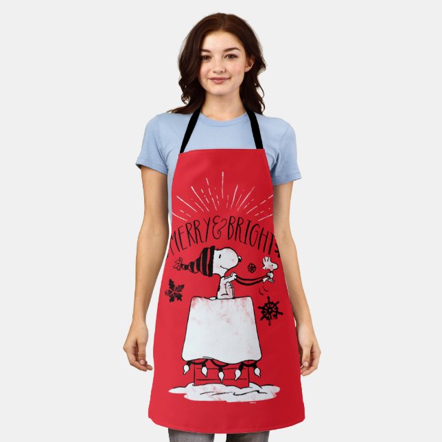 Snoopy and Woodstock - Merry & Bright Apron (Worn)