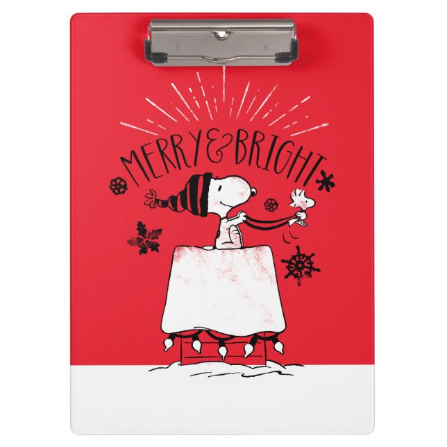 Snoopy and Woodstock - Merry & Bright Clipboard (Front)