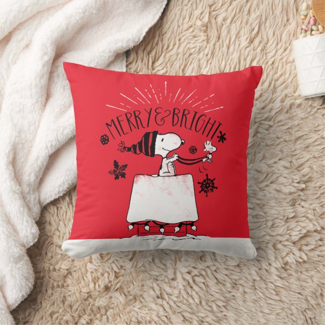 Snoopy and Woodstock - Merry & Bright Cushion (Blanket)