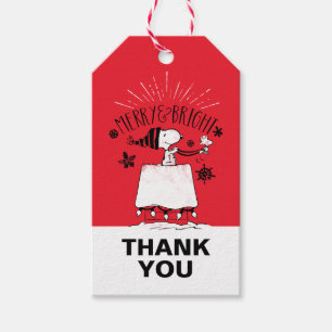 Snoopy and Woodstock - Merry & Bright Gift Tags