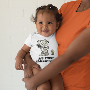 Snoopy and Woodstock Mummies My First Halloween Baby Bodysuit
