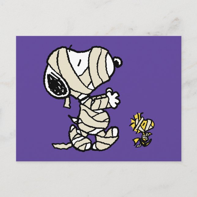 Snoopy and Woodstock Mummies Postcard (Front)
