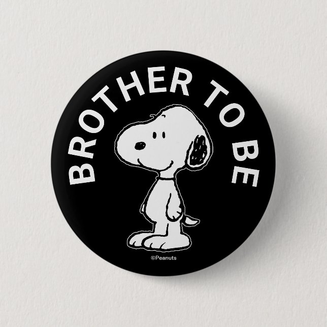 Snoopy Baby Shower Brother To Be 6 Cm Round Badge (Front)