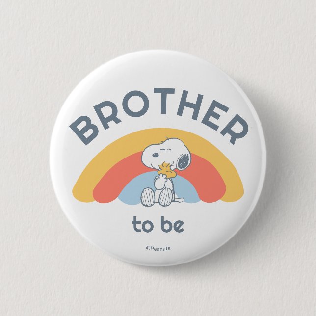 Snoopy Baby Shower Brother To Be 6 Cm Round Badge (Front)