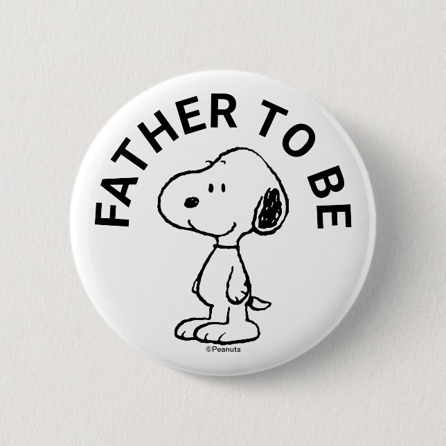 Snoopy Baby Shower Father To Be 6 Cm Round Badge (Front)