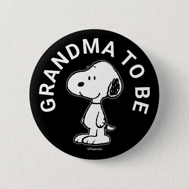 Snoopy Baby Shower Grandma To Be 6 Cm Round Badge (Front)