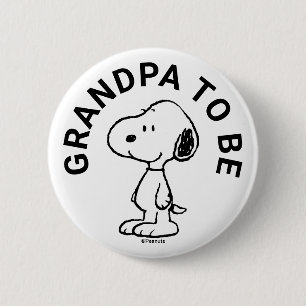 Snoopy Baby Shower Grandpa To Be 6 Cm Round Badge