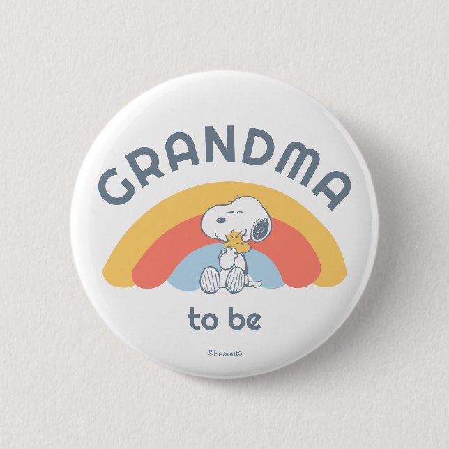 Snoopy Baby Shower Grandpa To Be 6 Cm Round Badge (Front)