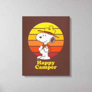 Snoopy Beagle Scout - Happy Camper Canvas Print