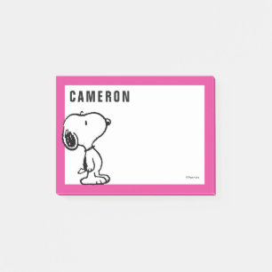 Snoopy Black & Magenta   Add Your Name Post-it Notes