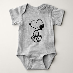 Snoopy Black & Magenta Baby Bodysuit