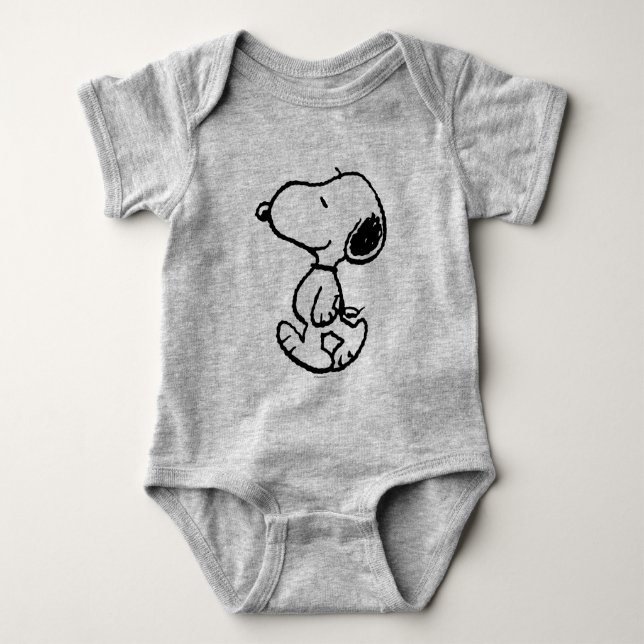 Snoopy Black & Magenta Baby Bodysuit (Front)