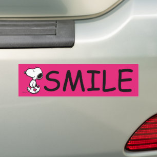Snoopy Black & Magenta Bumper Sticker