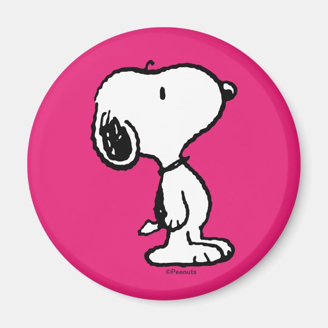 Snoopy Black & Magenta Magnet (Front)