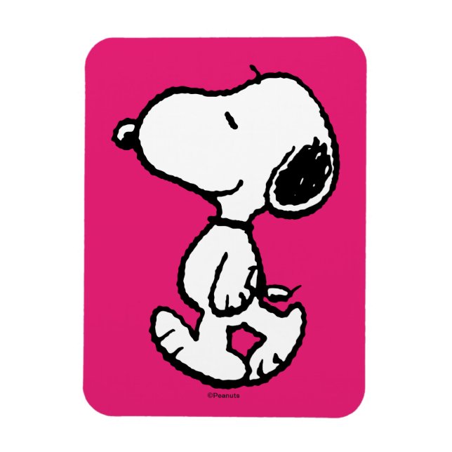 Snoopy Black & Magenta Pattern Magnet (Vertical)