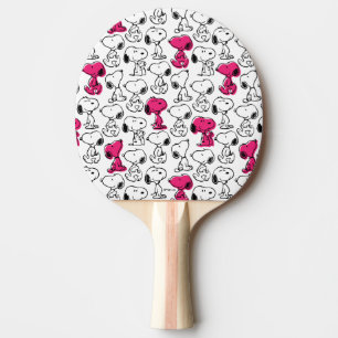 Snoopy Black & Magenta Pattern Ping Pong Paddle