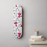 Snoopy Black & Magenta Pattern Skateboard<br><div class="desc">Take a look at this super cute design featuring Snoopy in a black and magenta pattern.</div>