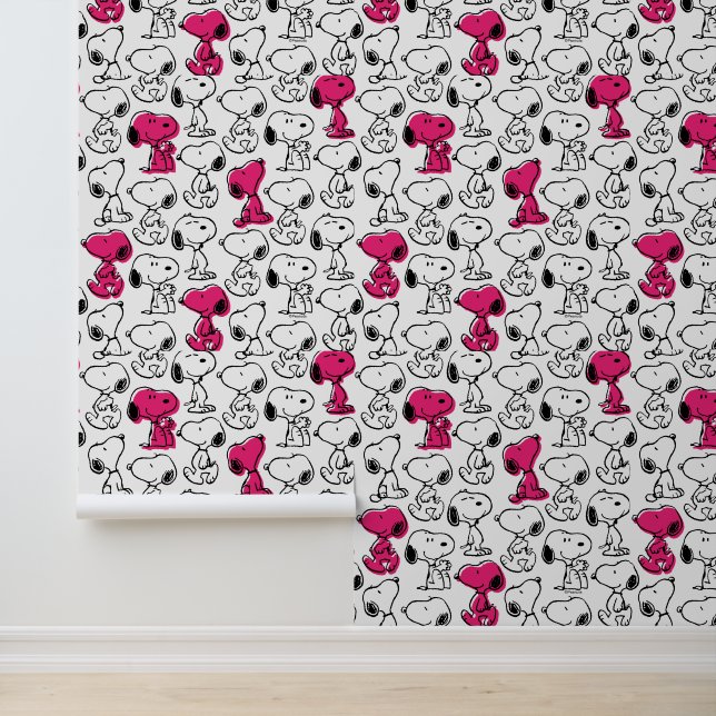 Snoopy Black & Magenta Pattern Wallpaper (Application)